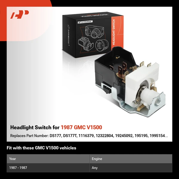 Headlight Switch for 1987 GMC V1500