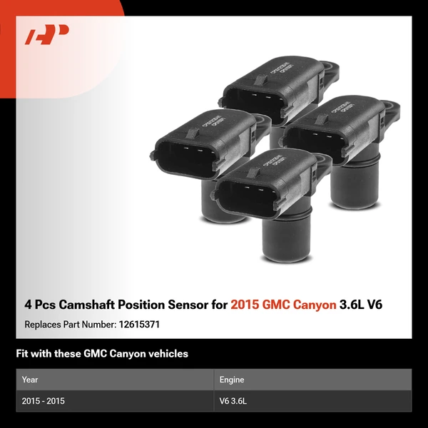 4 Pcs Camshaft Position Sensor for 2015 GMC Canyon 3.6L V6