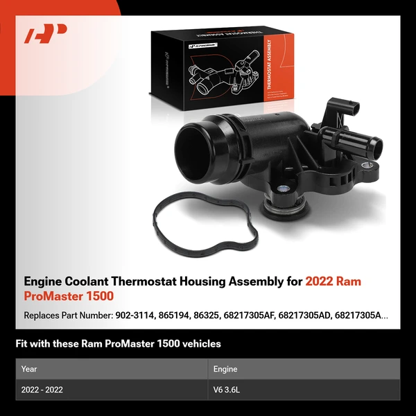 Engine Coolant Thermostat Housing Assembly for 2022 Ram ProMaster 1500