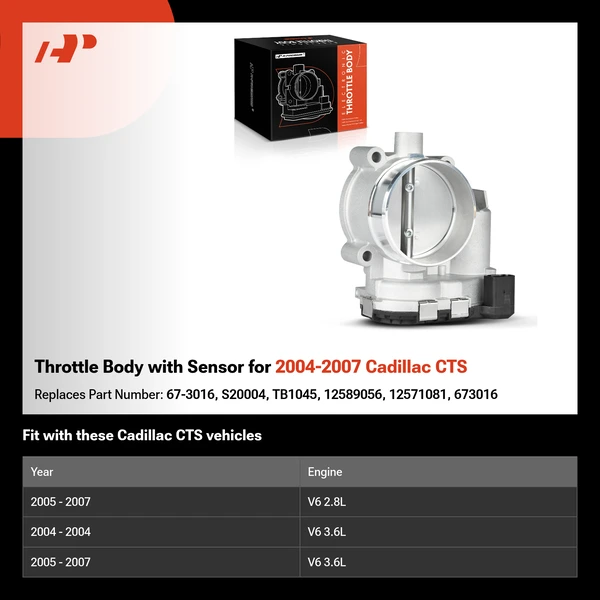 Throttle Body with Sensor for 2004-2007 Cadillac CTS