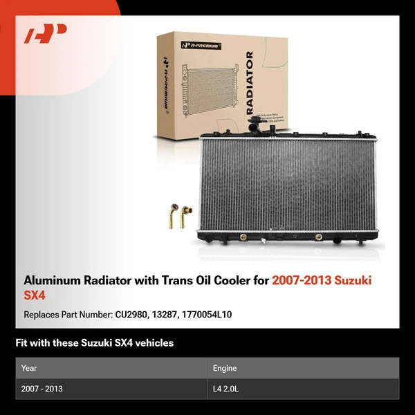 Aluminum Radiator with Trans Oil Cooler for 2007-2013 Suzuki SX4