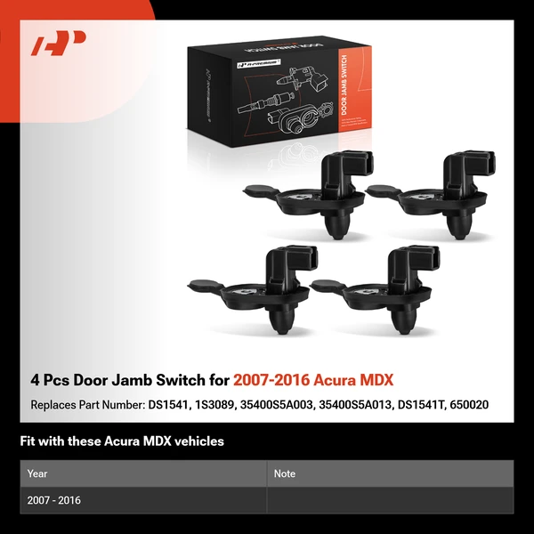 4 Pcs Door Jamb Switch for 2007-2016 Acura MDX