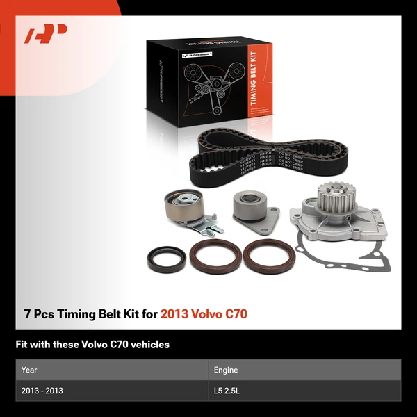 7 Pcs Timing Belt Kit for 2013 Volvo C70
