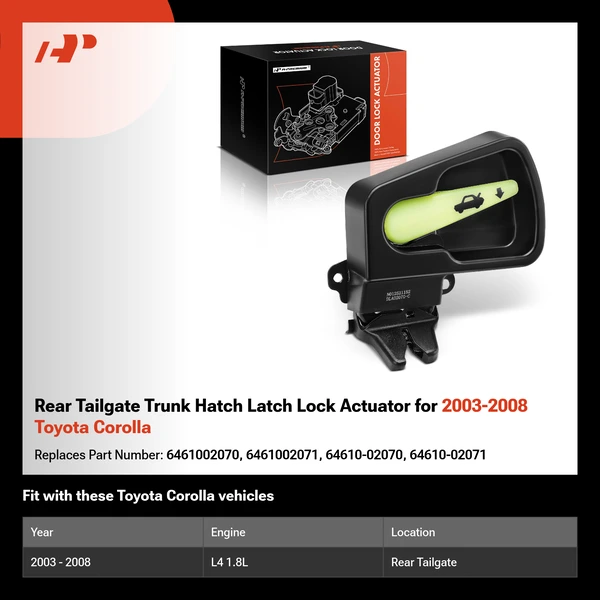 Rear Tailgate Trunk Hatch Latch Lock Actuator for 2003-2008 Toyota Corolla