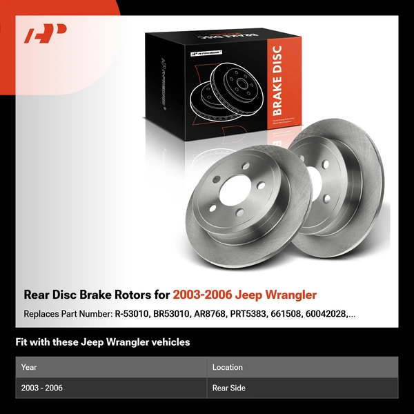 Rear Disc Brake Rotors for 2003-2006 Jeep Wrangler
