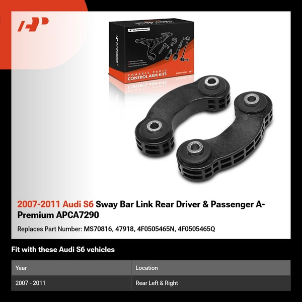 2007-2011 Audi S6 Sway Bar Link Rear Driver & Passenger A-Premium APCA7290