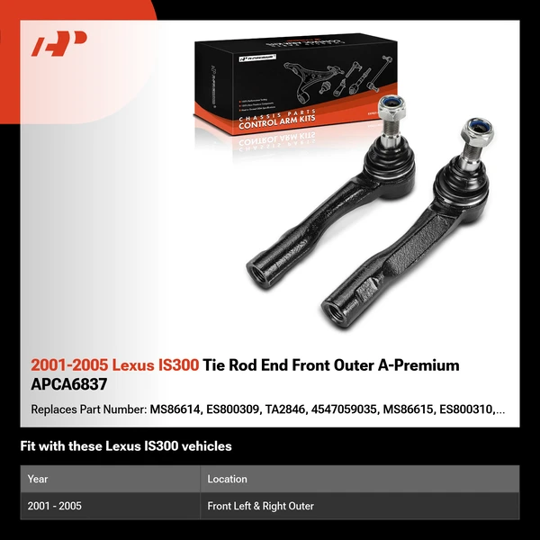 2001-2005 Lexus IS300 Tie Rod End Front Outer A-Premium APCA6837