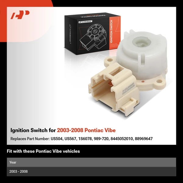 Ignition Switch for 2003-2008 Pontiac Vibe