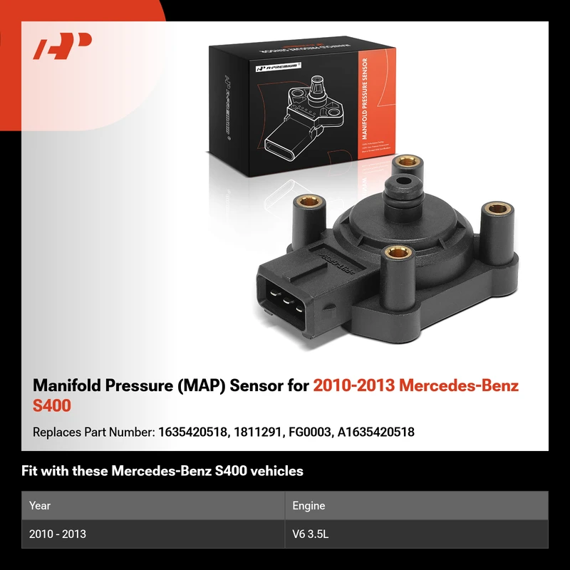 Manifold Pressure (MAP) Sensor for 2010-2013 Mercedes-Benz S400