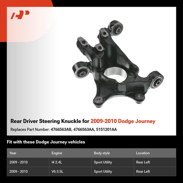 Rear Driver Steering Knuckle for 2009-2010 Dodge Journey