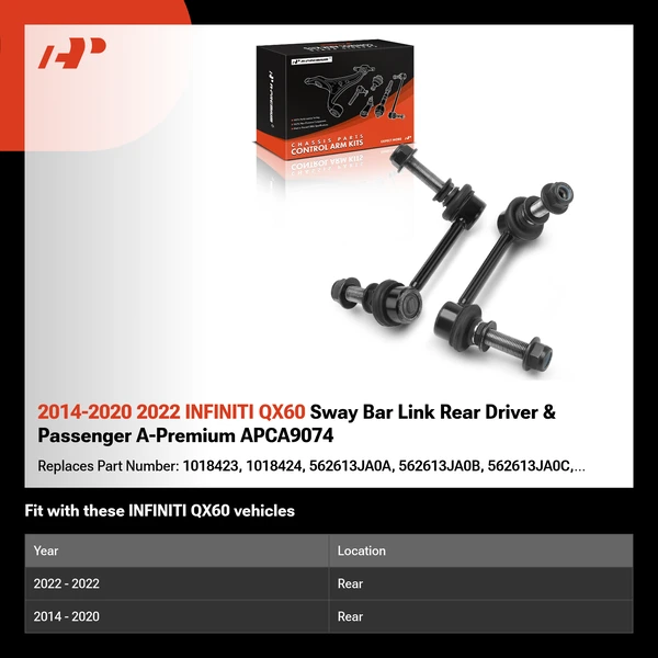 2014-2020 2022 INFINITI QX60 Sway Bar Link Rear Driver & Passenger A-Premium APCA9074