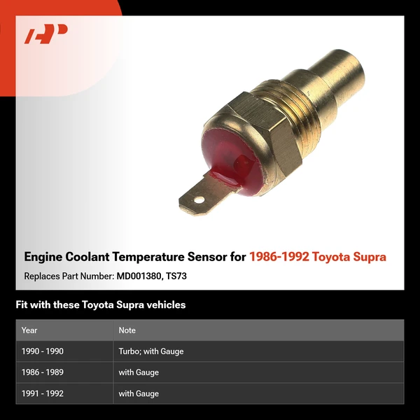 Engine Coolant Temperature Sensor for 1986-1992 Toyota Supra