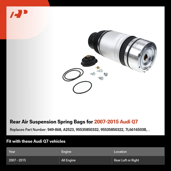 Rear Air Suspension Spring Bags for 2007-2015 Audi Q7