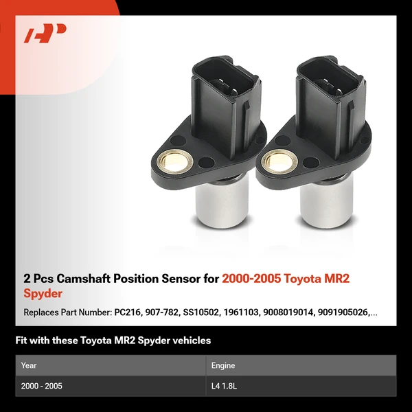2 Pcs Camshaft Position Sensor for 2000-2005 Toyota MR2 Spyder