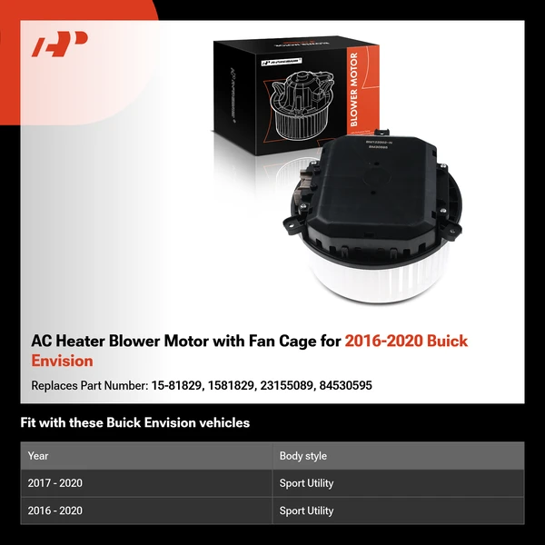AC Heater Blower Motor with Fan Cage for 2016-2020 Buick Envision