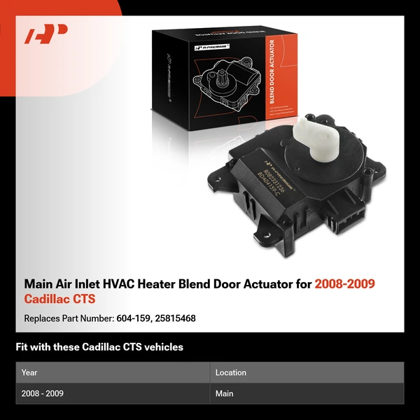 Main Air Inlet HVAC Heater Blend Door Actuator for 2008-2009 Cadillac CTS