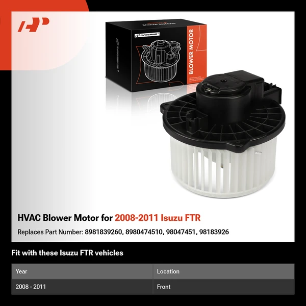 HVAC Blower Motor for 2008-2011 Isuzu FTR