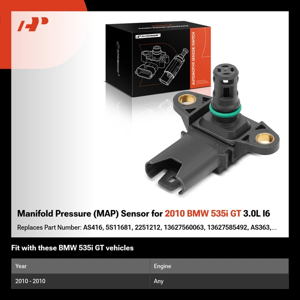 Manifold Pressure (MAP) Sensor for 2010 BMW 535i GT 3.0L l6