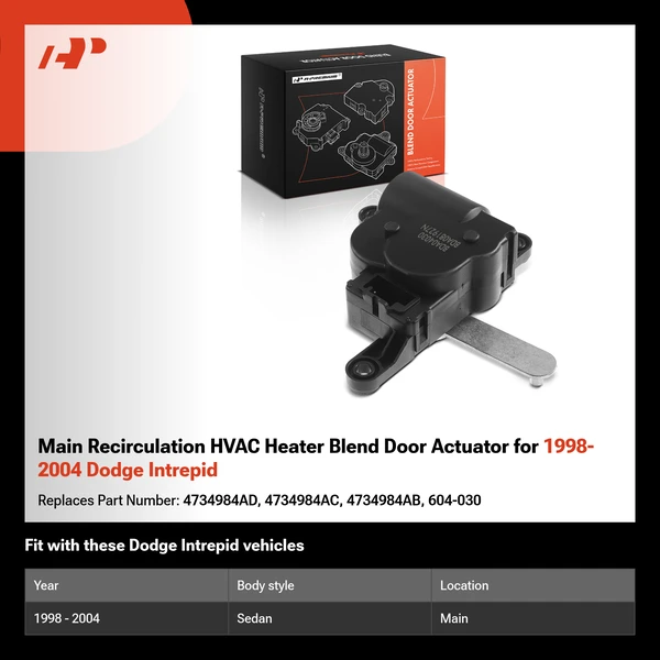 Main Recirculation HVAC Heater Blend Door Actuator for 1998-2004 Dodge Intrepid