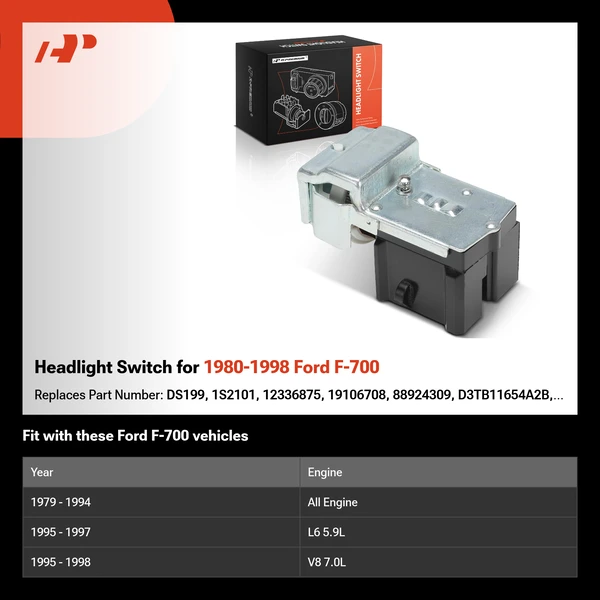Headlight Switch for 1980-1998 Ford F-700