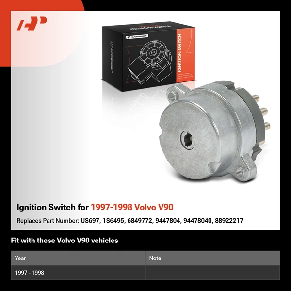 Ignition Switch for 1997-1998 Volvo V90