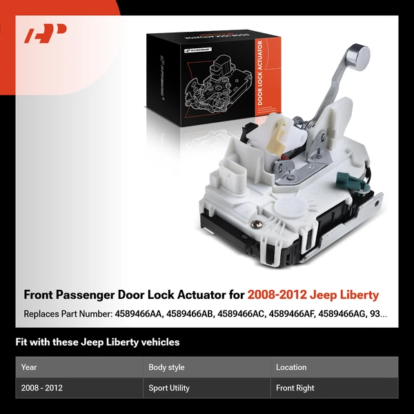 Front Passenger Door Lock Actuator for 2008-2012 Jeep Liberty