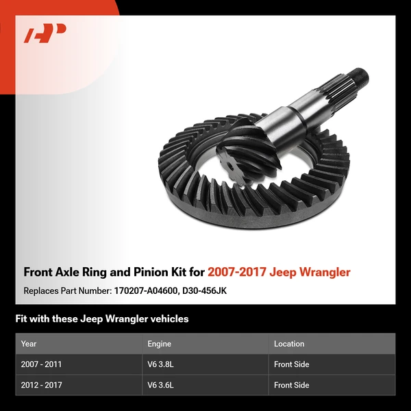 Front Axle Ring and Pinion Kit for 2007-2017 Jeep Wrangler