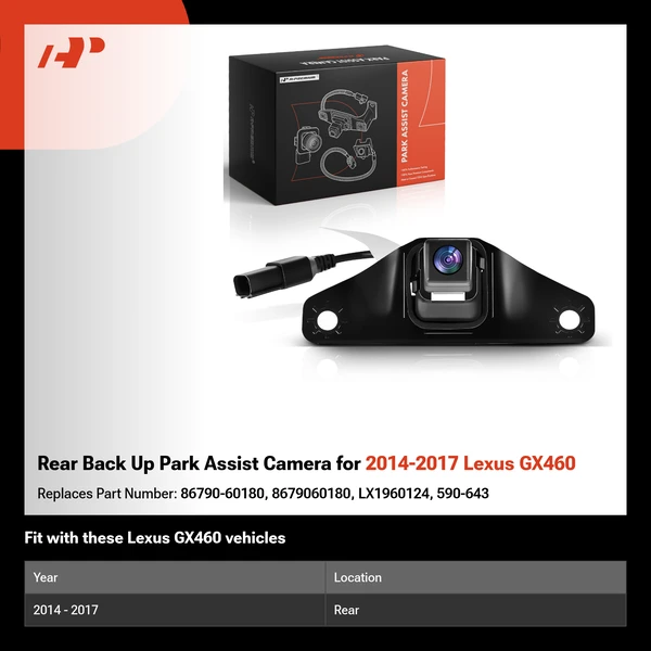 Rear Back Up Park Assist Camera for 2014-2017 Lexus GX460