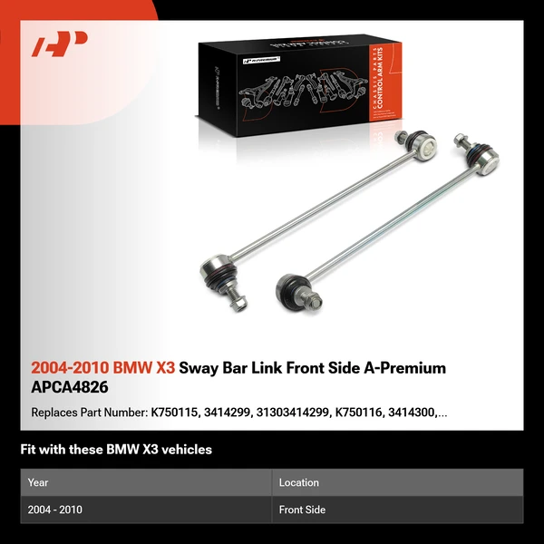2004-2010 BMW X3 Sway Bar Link Front Side A-Premium APCA4826