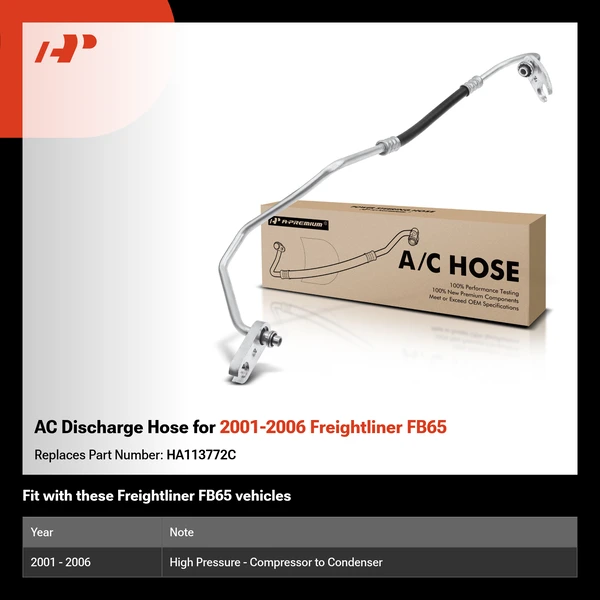 AC Discharge Hose for 2001-2006 Freightliner FB65