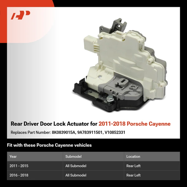 Rear Driver Door Lock Actuator for 2011-2018 Porsche Cayenne