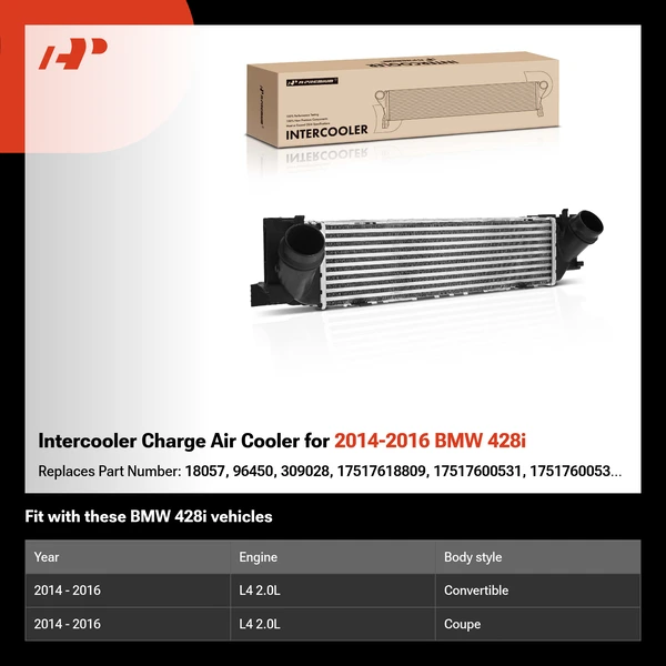 Intercooler Charge Air Cooler for 2014-2016 BMW 428i