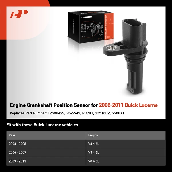Engine Crankshaft Position Sensor for 2006-2011 Buick Lucerne