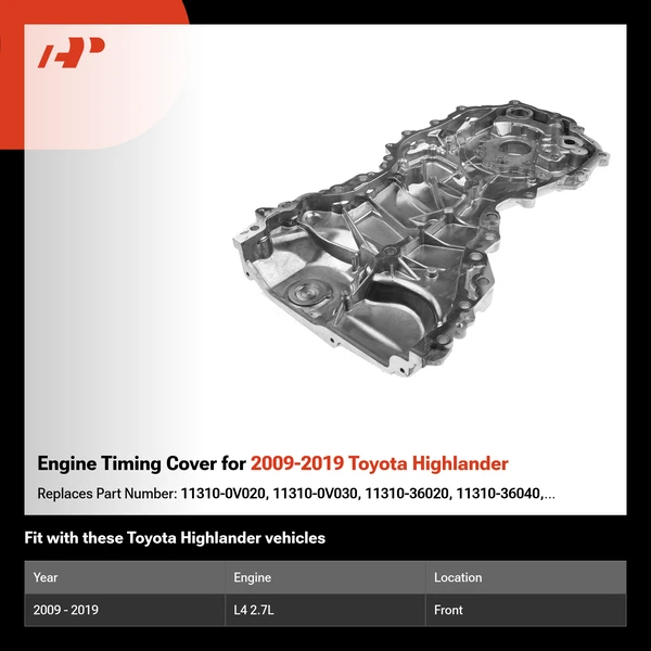 Engine Timing Cover for 2009-2019 Toyota Highlander