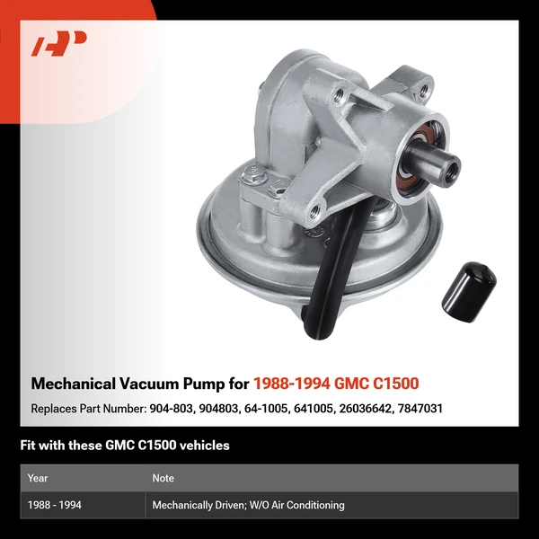 Mechanical Vacuum Pump for 1988-1994 GMC C1500