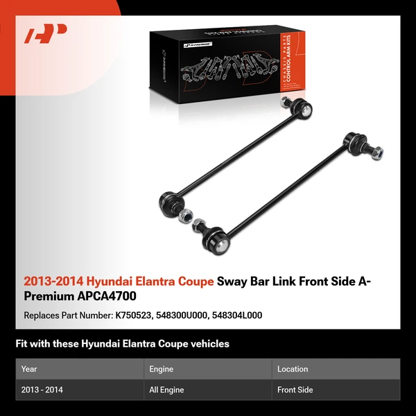 2013-2014 Hyundai Elantra Coupe Sway Bar Link Front Side A-Premium APCA4700