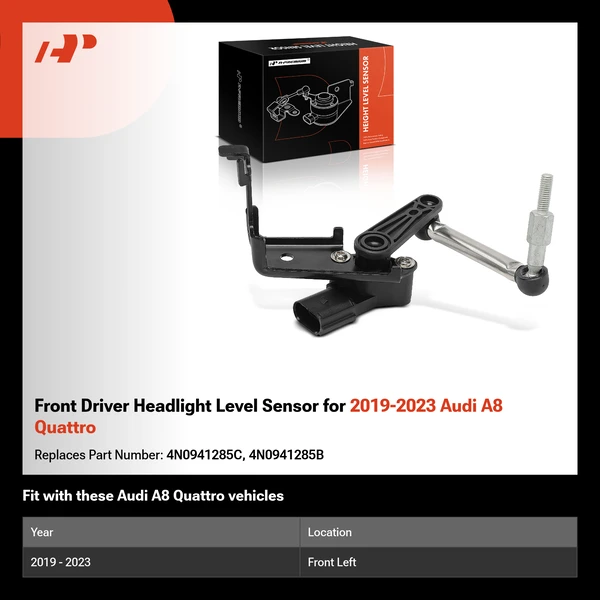 Front Driver Headlight Level Sensor for 2019-2023 Audi A8 Quattro