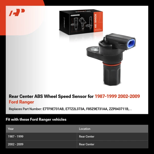 Rear Center ABS Wheel Speed Sensor for 1987-1999 2002-2009 Ford Ranger