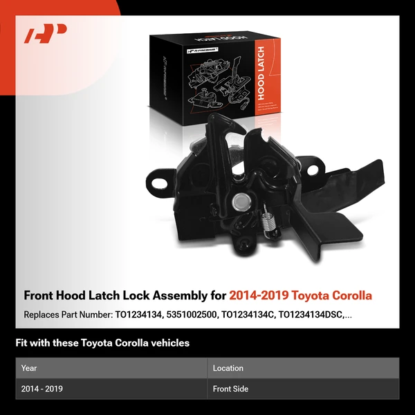 Front Hood Latch Lock Assembly for 2014-2019 Toyota Corolla