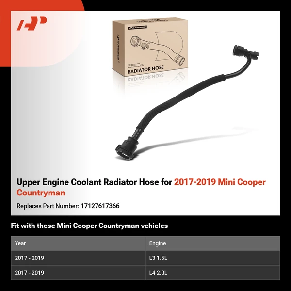 Upper Engine Coolant Radiator Hose for 2017-2019 Mini Cooper Countryman