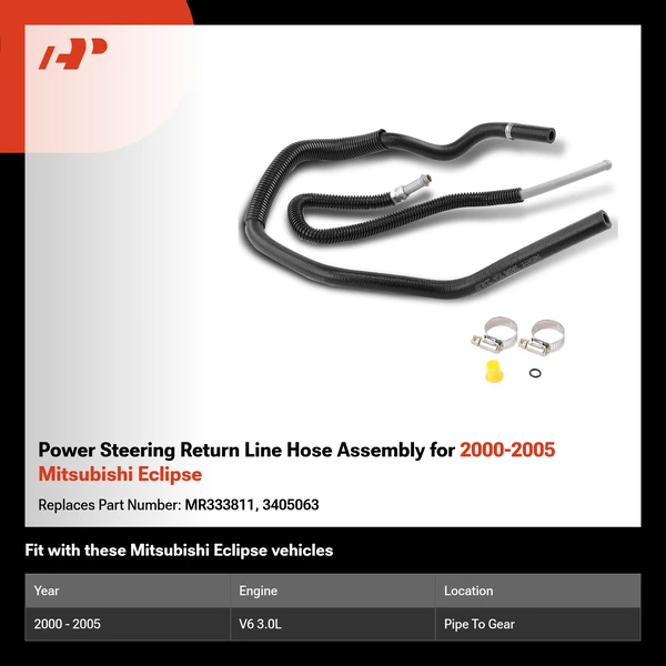 Power Steering Return Line Hose Assembly for 2000-2005 Mitsubishi Eclipse