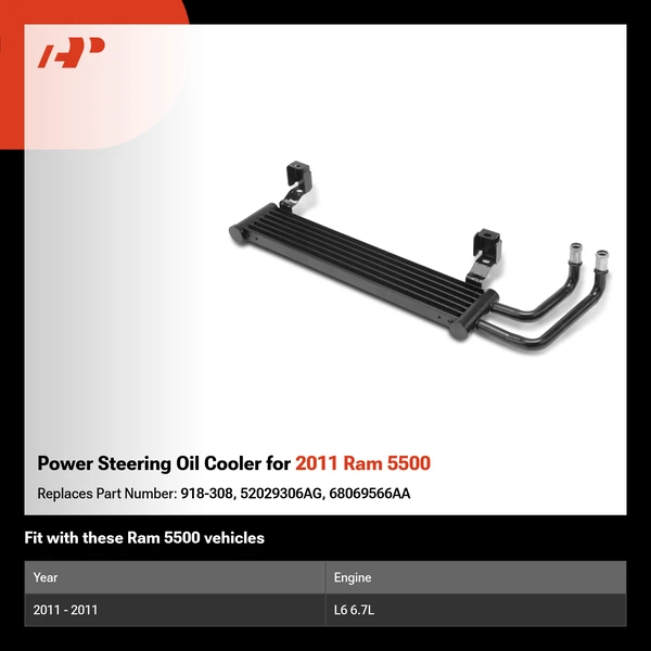 Power Steering Oil Cooler for 2011 Ram 5500