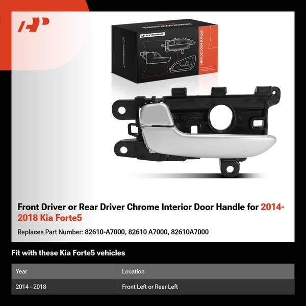 Front Driver or Rear Driver Chrome Interior Door Handle for 2014-2018 Kia Forte5