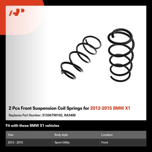 2 Pcs Front Suspension Coil Springs for 2012-2015 BMW X1