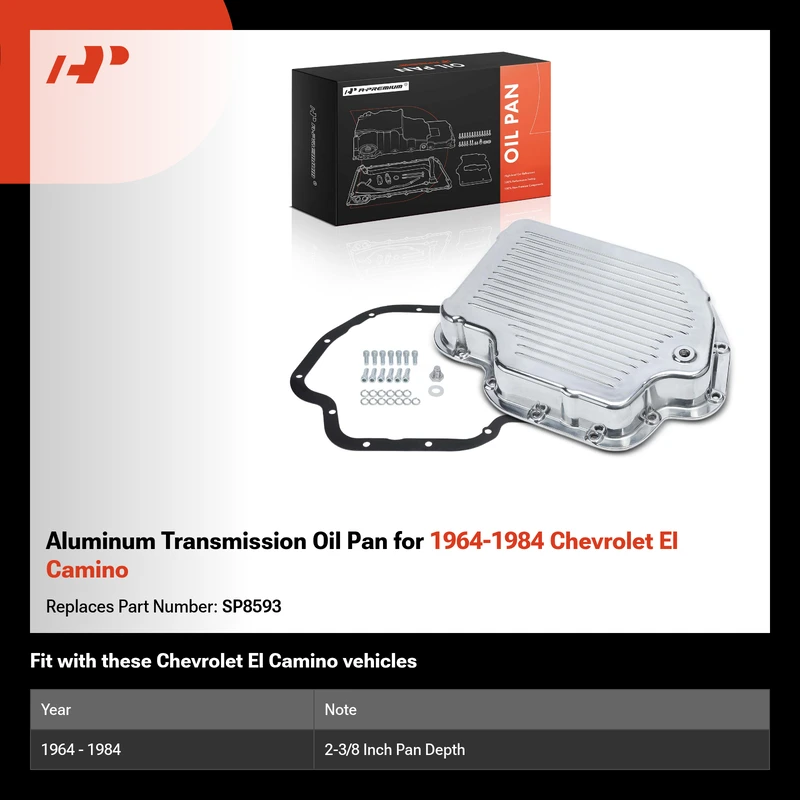 Aluminum Transmission Oil Pan for 1964-1984 Chevrolet El Camino