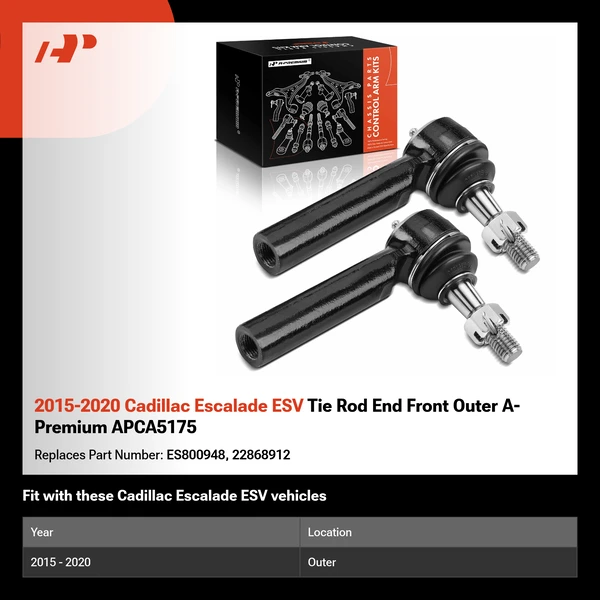 2015-2020 Cadillac Escalade ESV Tie Rod End Front Outer A-Premium APCA5175