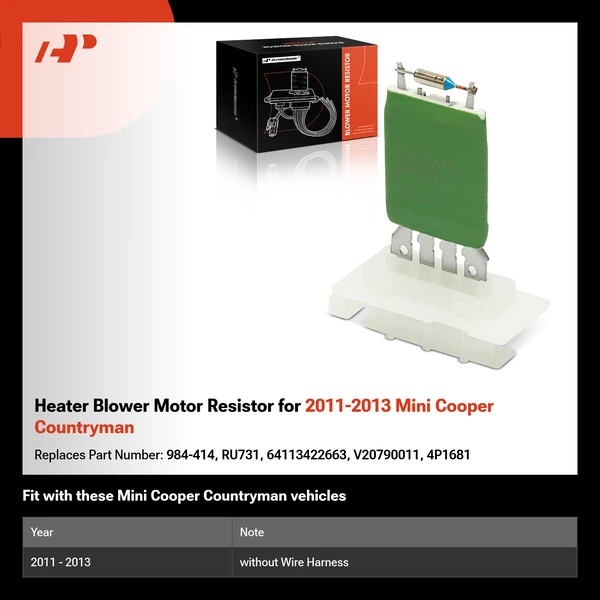 Heater Blower Motor Resistor for 2011-2013 Mini Cooper Countryman