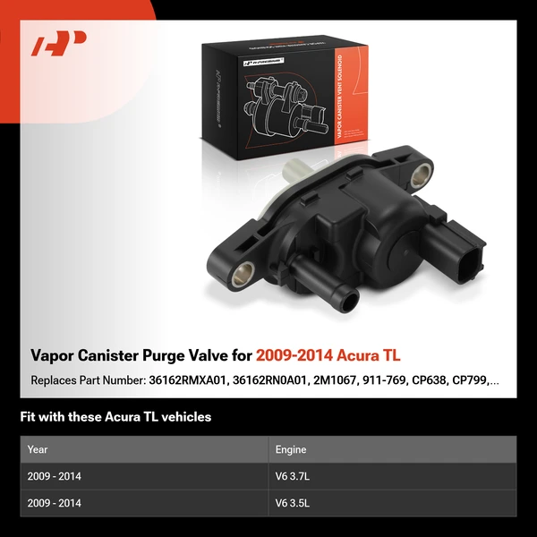 Vapor Canister Purge Valve for 2009-2014 Acura TL
