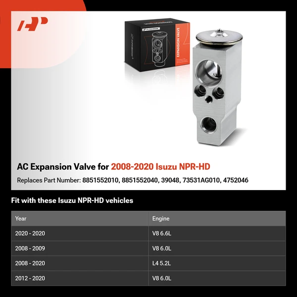 AC Expansion Valve for 2008-2020 Isuzu NPR-HD