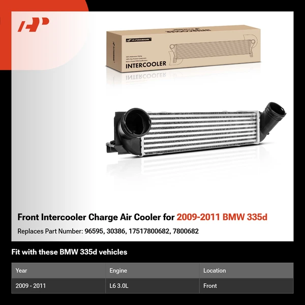 Front Intercooler Charge Air Cooler for 2009-2011 BMW 335d